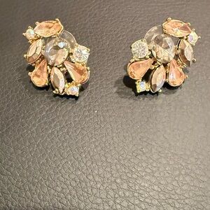 Elegant Gold and Pink Crystal Earrings